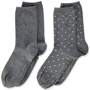 Tommy Hilfiger Sokken met Stippen - set van 2 Grijs