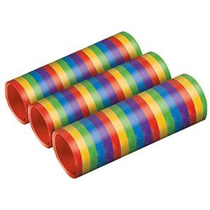 Amscan 9905008 Bright Rainbow luchtslangen, metallic papier, 0,7 x 400 cm, 3 stuks