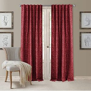 Elrene Home Fashions Verduisteringsgordijn met stangdoorvoer / achterlus, polyester, rood, 132,1 x 274,3 cm (1