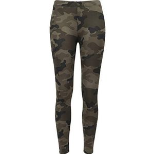 Urban Classics Sportlegging voor meisjes, camouflage, meisjesleggings, sportleggings, capri-leggings, 110/116-158/164, camouflage hout