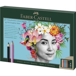 Faber-Castell tekenset - Polychromos en Pitt Grafiet Mat - 23-delig - FC-210052