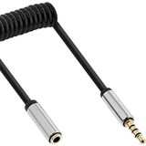 Premium 3,5mm Jack 4-polig audio spiraal verlengkabel - 1 meter