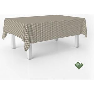 ECOMMERC3 Vichy Vlekafstotend tafelkleed voor rechthoekige tafel, afmetingen 240 x 140 cm, Vichy-tafelkleed, extra zacht en waterdicht, lederkleur
