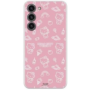 Coque compatible avec Samsung Galaxy S23 Plus - Hello Kitty Patron sur rose