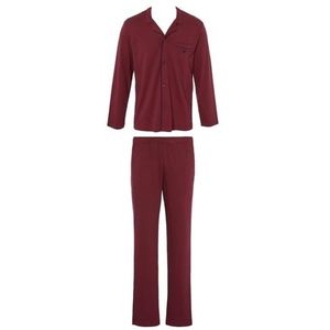 Emporio Armani Emporio Armani Interlock pyjamaset voor heren, met hemd en broek, pyjamaset voor heren (2 stuks), Bordeaux