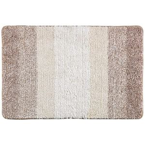 WENKO Badmat Luso beige - badmat antislip pluizig pluisvrij polyester beige 60x90 cm