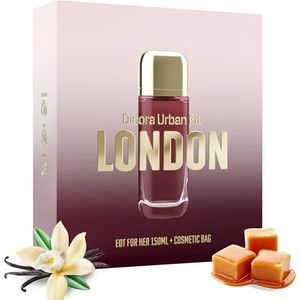 DICORA Urban Fit Set London for HER + NECESER | EDT Damesgeur 150 ml | Bloemige geur met bergamot, jasmijn, vanille en karamel