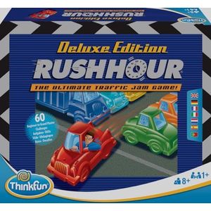 Think Fun Rush Hour Deluxe gezelschapsspel voor kinderen van 8 jaar, bordspel 8 jaar of ouder, bordspellen voor kinderen, logica spel, kinderspeelgoed, 1 speler, 60 uitdagingen