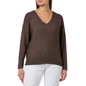 ONLY Vrouwelijke gebreide trui, V-hals, Diep mahonie/details: mix