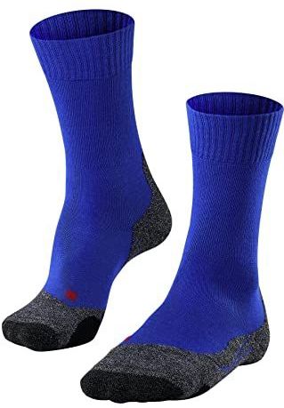 FALKE TK2 heren wandelsokken met zwarte en blauwe wol - veel andere kleuren - versterkte trekkingsokken - patroonloze thermische sokken met medium vulling - lang en warm om te wandelen