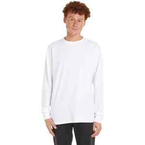 Tommy Hilfiger TJM Reg Ls T-shirt gaufré L/S pour homme, White, 3XL grande taille taille tall