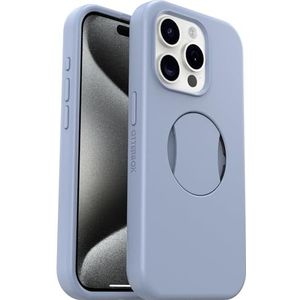 OtterBox OtterGrip Symmetry beschermhoes voor iPhone 15 Pro met MagSafe, schokbestendig, valbestendig, met geïntegreerde handgreep, 3 x de MIL-STD 810G-standaard, blauw