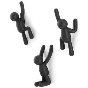 UMBRA Buddy Hooks gesorteerd. Umbra Buddy wandhaak wandgarderobe decoratie set van 3 zwart
