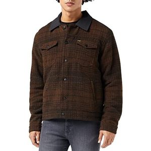 Wrangler Wool Trucker jas voor heren, karaf, bruin, XXL, karaf bruin