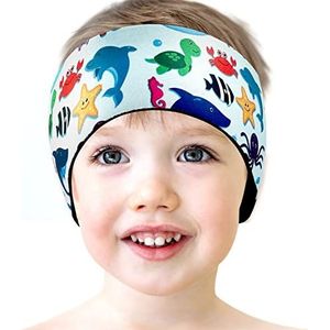 Zwemband, hoofdband van neopreen, hoofdband om te zwemmen, gehoorbescherming, hoofdband met hoge elasticiteit, voor zwemmen en surfen (blauw, L)