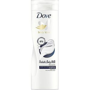 Dove Body Love Prebiotic Body melk voor droge huid voor 48 uur lichaamsverzorging met glycerine, 400 ml