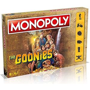 Winning Moves Goonies Monopoly bordspel, sluit je aan bij Mikey, Brand, Andy, Mouth, Data, Chunk and Sloth, Advance to Cauldron Point en Pirate Ship Cavern, 2-6 spelers zijn een geweldig cadeau