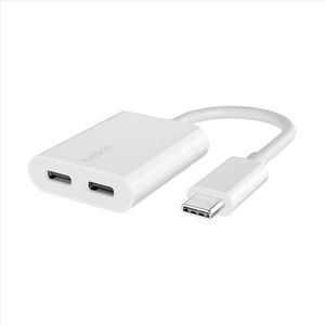 Belkin RockStar USB-C audio-adapter + opladen (60 W USB-C Power Delivery audio-adapter voor iPhone 15, iPad, Galaxy, Note, Google Pixel, LG, Sony Xperia, OnePlus enz., wit)