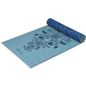 Gaiam Yogamat, omkeerbaar, extra dik, antislip, voor alle soorten yoga, pilates en vloertraining, mystieke hemel, 6 mm