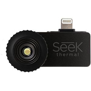 Seek Thermal Compact voordelige warmtebeeldcamera met Lightning-aansluiting en waterdichte beschermende behuizing Compatibel met Apple iOS smartphones - zwart