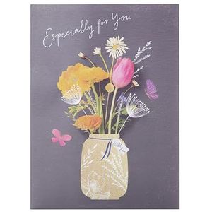 UK Greetings Carte d'anniversaire pour elle/amie – Motif fleurs en pot