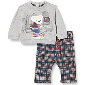 Chicco Completino Per Bambino Composto Da Felpa + Pantaloni Lunghi In Morbido Cotton Interlock Elasticizzato T-shirt korte mouwen baby jongens, Grigio Chiaro