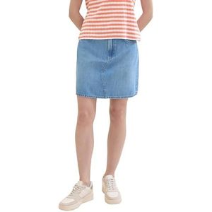 TOM TAILOR Denim 1042017 minirok voor dames (1 stuk), 10118 - Blauw versleten lichte steen denim