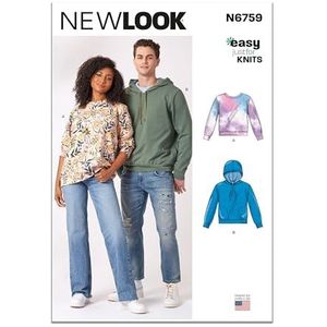 NEW LOOK UN6759A Sweatshirt voor dames en heren A (S-M-L-XL-XXL)
