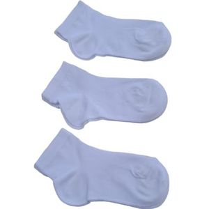 Fontana Calze - 3 paar babysokken van katoen, Schotland garen, elastisch, enkelhoogte, wit, 22-25, Wit.