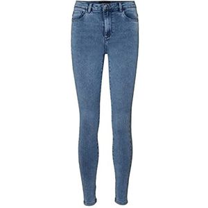 VERO MODA Vrouwelijke hoge taille skinny, lichte jeans blauw