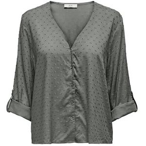 JDY Jdydiana Life 7/8 Dobby Shirt Wvn Noos Jdy Diana Life Dobby 7/8 Wvn Noos Dames T-shirt (1 stuk), Castor Gray