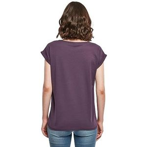 Build Your Brand Extended Shoulder T-shirt voor dames, Paars.