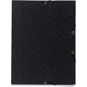Exacompta - Ref. 55401E - karton met 25 bedrukte elastieken mappen - 3 kleppen - van glanzend karton 355 g/m² - afmetingen 24 x 32 cm voor documenten in A4-formaat - kleur zwart