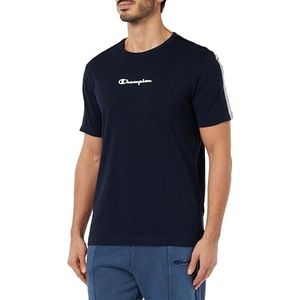 Champion Legacy American Tape Script Logo S-s Crewneck T-shirt voor heren, Navy Blauw