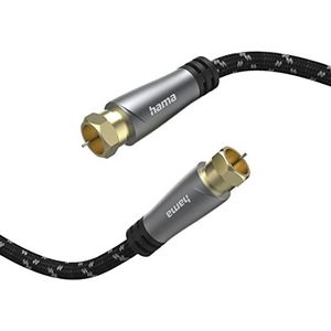 Hama Sat-kabel, F-stekker - F-stekker, metaal, goud, 1,5 m, 120 dB