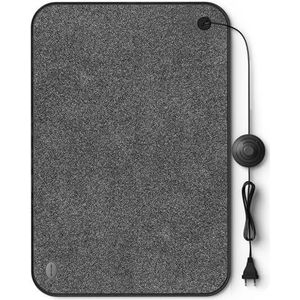 Björn&Schiller Elektrische verwarmingsmat met schakelaar, vloerverwarmingsmat, 75 watt, voetwarmte, 40 x 60 cm, verwarmingsmat voor kantoor en thuis, kabel 210 cm