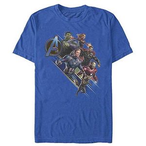 Marvel Avengers Unisex T-shirt met korte mouwen: Endgame-Angled Shot Organic, Bright Blue, S, Helder blauw