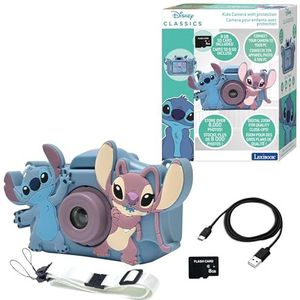 Lexibook, Disney Stitch, 4-in-1 camera voor kinderen met bescherming, foto, video, MP3- en speelfuncties, 15 frames voor het personaliseren van je foto's, 8 GB geheugenkaart inbegrepen, DJ078D