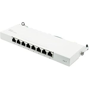 Patchpaneel/patchpaneel - kantoor - categorie 6 250MHz - GIGABIT compatibel - 8 poorten - 0,5 U - STP afscherming - zonder gereedschap te openen - zuiver wit (RAL9010)