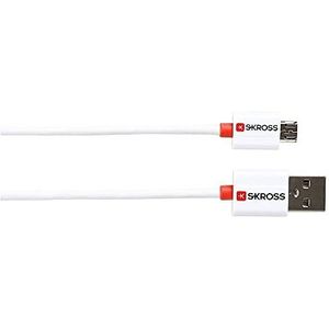 SKROSS Charge'n Sync Micro USB-kabel - oplaadkabel voor alle apparaten met Micro USB-aansluiting, wit