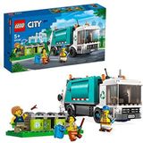 LEGO 60386 City De recyclingwagen, speelgoed voor een duurzame levensstijl, vuilniswagen met 3 sorteerbakken, educatief spel, cadeau-idee voor kinderen van 5 jaar