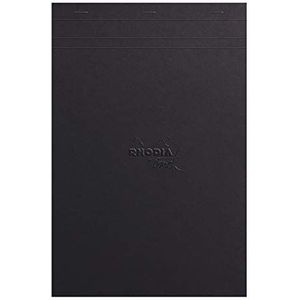 RHODIA Touch 116112C - Black Maya Pad A4+ - 50 vellen - papier Clairefontaine Maya, eenkleurig, zwart, 120 g/m, voor kalligrafie en nauwkeurig tekenen op potlood, liner, veer