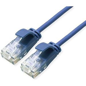 ROLINE UTP DataCenter Cat.6A (Class EA) patchkabel, LSOH, slank, blauw, 1 m