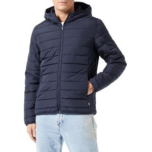 ONLY & SONS Onsbron Otw Vd gewatteerde jas met capuchon voor heren, Navy Blauw