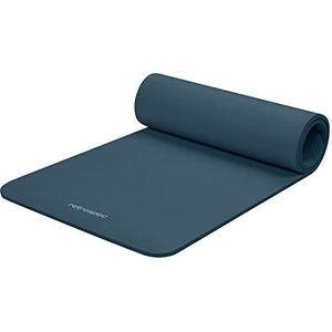 Retrospec Solana Yogamat, 1,27 cm dik, met nylon band, voor dames en heren, antislip oefenmat voor yoga, pilates, stretching, vloer en fitnessoefeningen, oceaanblauw