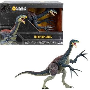 Jurassic World HXP73 Therizinosaurus Hammond-collectie dinosaurusfiguur met 25 bewegingspunten, volledig beweegbare klauwen, glazen ogen en bedrade staart