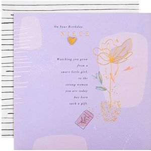 Hallmark Verjaardagskaart voor nichtje - eigentijds bloemenpatroon met warme boodschap