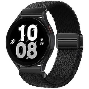 XMUXI Horlogebandje compatibel met Samsung Galaxy Watch 6/5/4 40 mm 44 m/Watch 6 Classic 43 mm 47 mm/5 Pro 45 mm/4 Classic 42 mm 46 mm, gevlochten elastische armband 20 mm, heren en dames, nylon