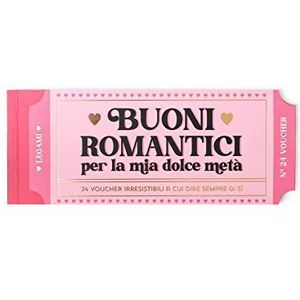 Legami LC0001 blok met 24 vakken, 20,3 x 8,2 cm, van papier, romantische luchtkussens, 2 goede personalisatie, perforatie voor de afvoer, Italiaanse tong, gemaakt in Italië