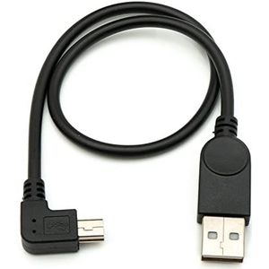 SYSTEM-S USB 2.0 kabel 30cm Mini B bus naar type A stekker hoekadapter in zwart
